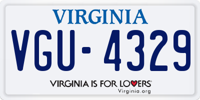 VA license plate VGU4329
