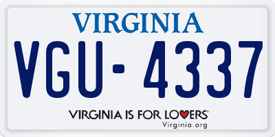 VA license plate VGU4337