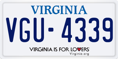 VA license plate VGU4339