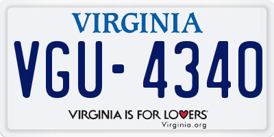 VA license plate VGU4340