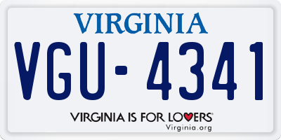VA license plate VGU4341