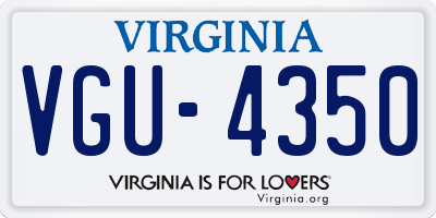 VA license plate VGU4350