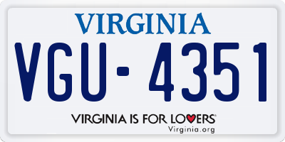 VA license plate VGU4351