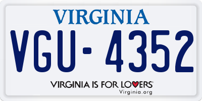 VA license plate VGU4352