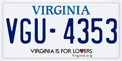 VA license plate VGU4353