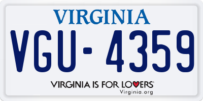 VA license plate VGU4359
