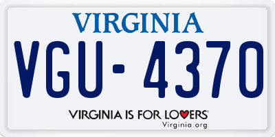 VA license plate VGU4370