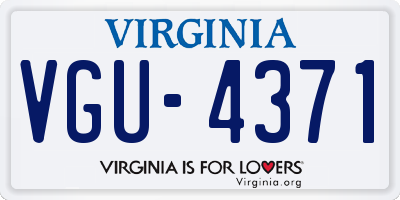 VA license plate VGU4371
