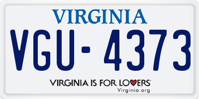 VA license plate VGU4373
