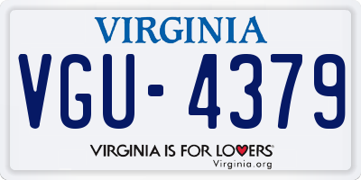 VA license plate VGU4379