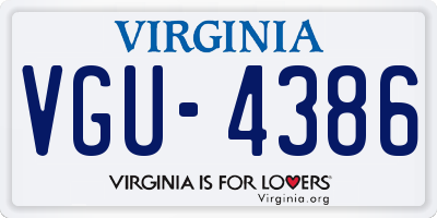 VA license plate VGU4386