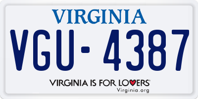 VA license plate VGU4387
