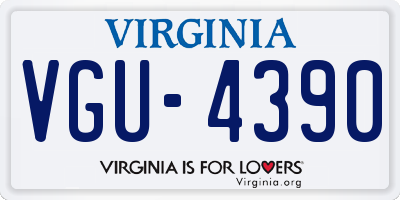 VA license plate VGU4390