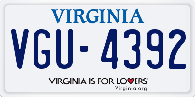 VA license plate VGU4392