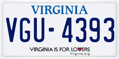 VA license plate VGU4393