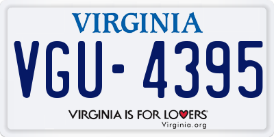 VA license plate VGU4395