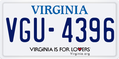 VA license plate VGU4396