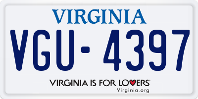 VA license plate VGU4397