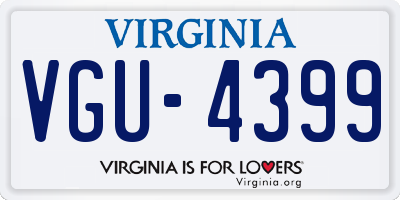 VA license plate VGU4399