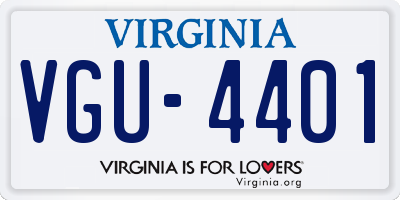 VA license plate VGU4401