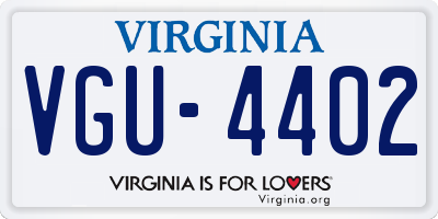 VA license plate VGU4402
