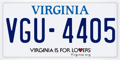 VA license plate VGU4405