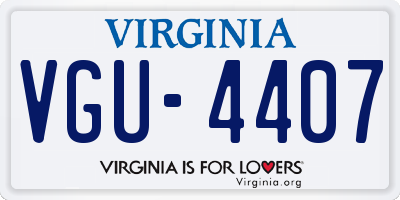 VA license plate VGU4407