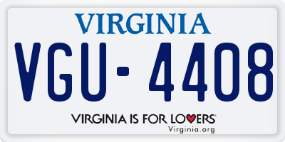VA license plate VGU4408
