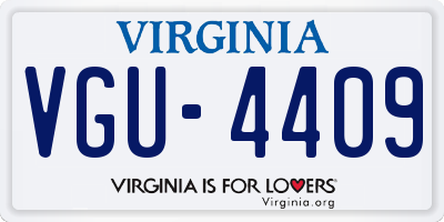 VA license plate VGU4409