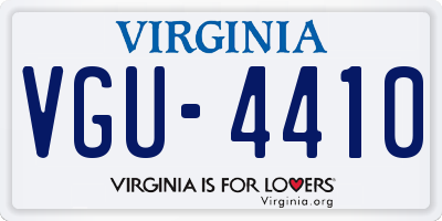 VA license plate VGU4410