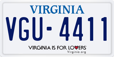 VA license plate VGU4411