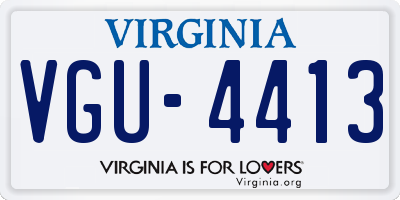 VA license plate VGU4413