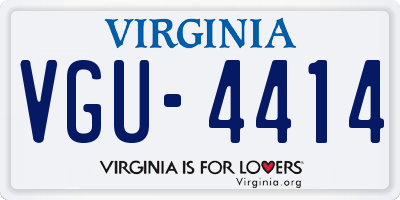 VA license plate VGU4414