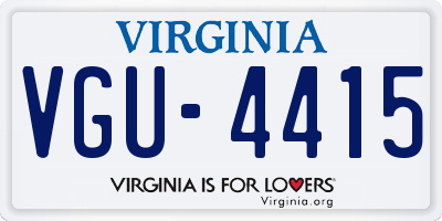 VA license plate VGU4415