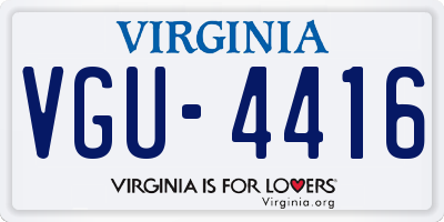 VA license plate VGU4416