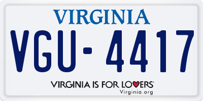VA license plate VGU4417