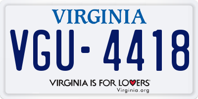 VA license plate VGU4418