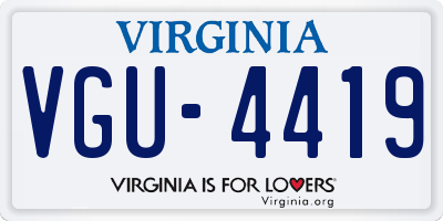 VA license plate VGU4419