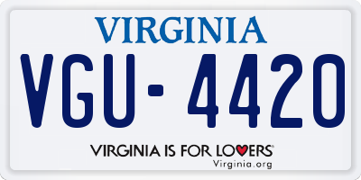 VA license plate VGU4420