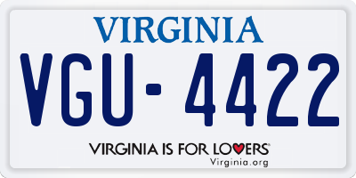 VA license plate VGU4422