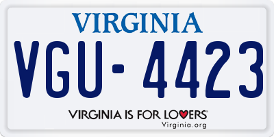 VA license plate VGU4423