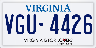 VA license plate VGU4426