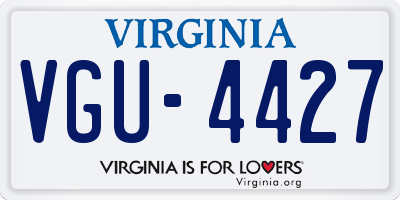 VA license plate VGU4427