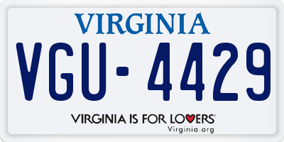 VA license plate VGU4429