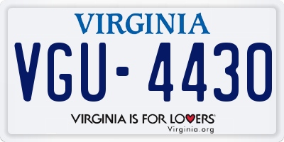 VA license plate VGU4430