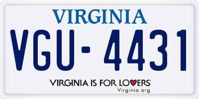 VA license plate VGU4431
