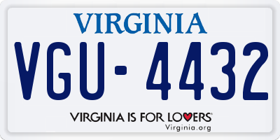 VA license plate VGU4432