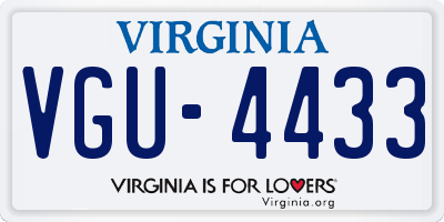 VA license plate VGU4433