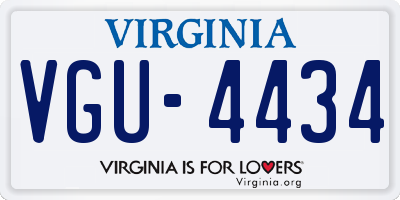 VA license plate VGU4434
