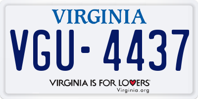 VA license plate VGU4437